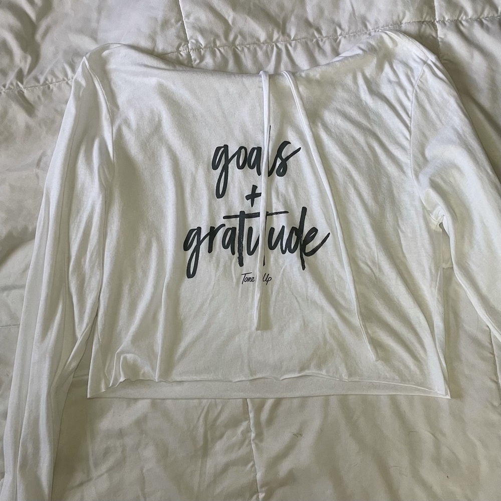 Tone it up goals + gratitude cropped hoodie